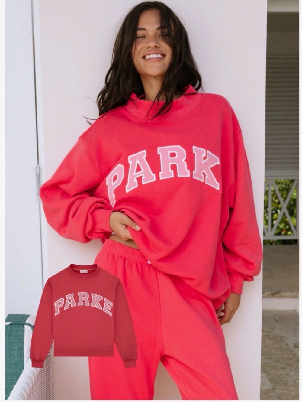 Oversized Flamingo 'PARK' Crewneck Sweater - Relaxed Women's Pullover